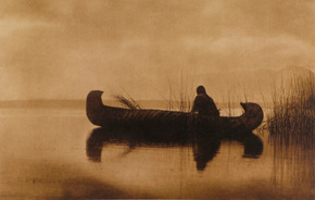 Edward S. Curtis' Kutenai Duck Hunter, 1910 -- Photogravure courtesy of Christopher Cardozo Fine Art -- exhibit opens October 10
